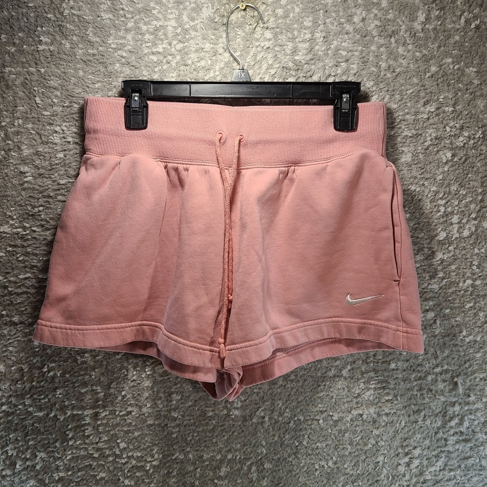 Nike‎ Women's Pink Sweatshorts Large Drawstring Elastic Waist
